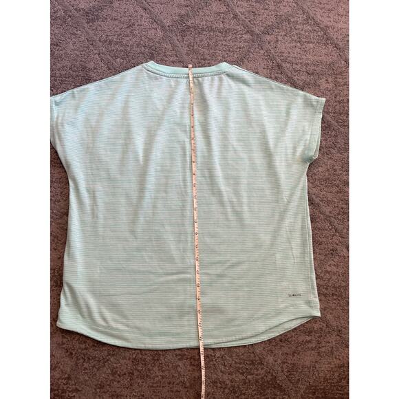 Adidas Mint/white striped Climalite T-shirt size Small - Picture 6 of 6